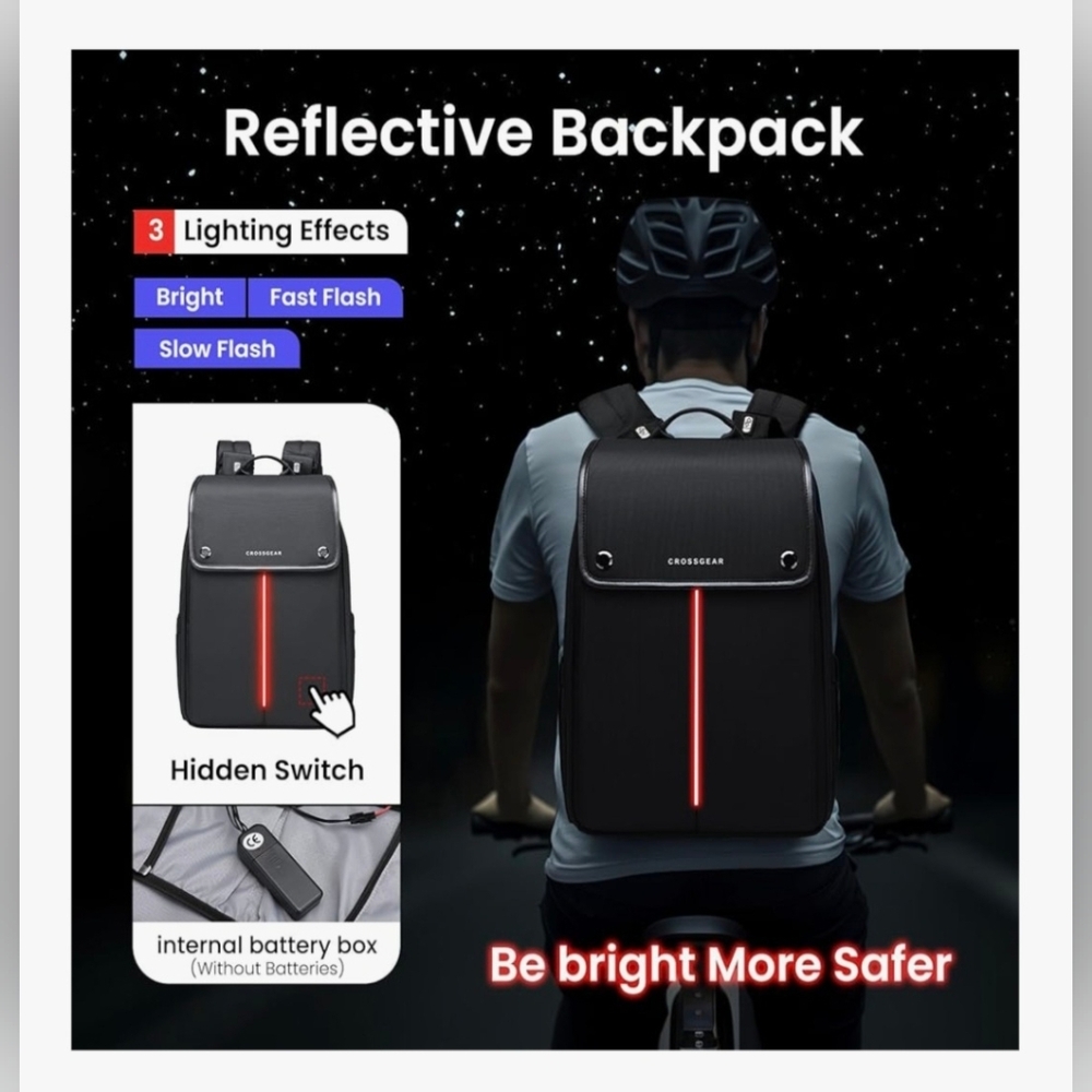 Crossgear Reflective Laptop Backpack - Picture 4 of 9